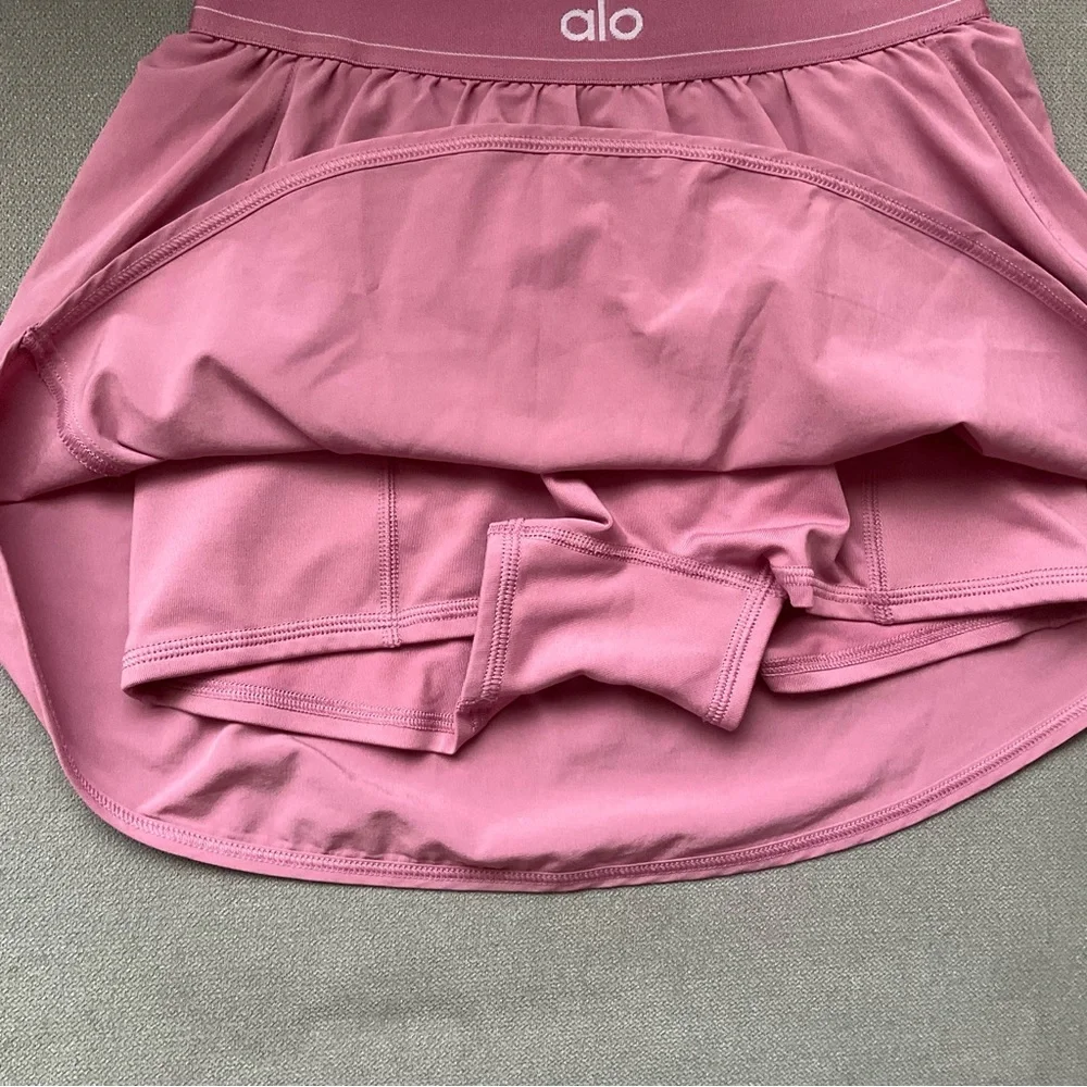 Alo Yoga Match Point Tennis Skirt Pink Wild Rose XS